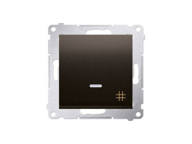 SIMON 54 Wyłącznik krzyżowy podświetlany LED szybkozłącza brąz mat DW7L.01/46 KONTAKT SIMON