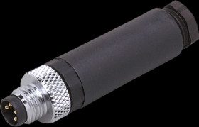 Plug, M8, 4 pole, screw connection, straight, E11255