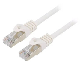 Patch cord F/UTP, Cat 6, wtyk RJ45 z obu stron, linka, CCA, 5m, PVC, biały PP6-5M/W