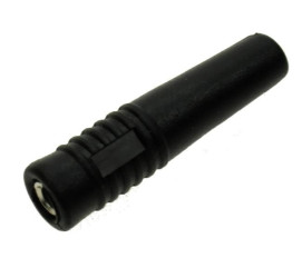 GNIAZDO BANAN 2mm 25.432.2 CZARNE IZOLOWANE NA KABEL LUTOWANE AMASS