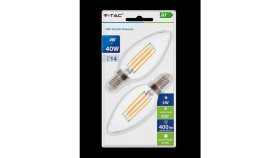 Żarówka Dekoracyjna Led Filament Vt-2174 4W E14 Candle 2700K 400Lm A+ 300St....
