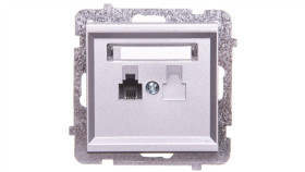 Sonata Gniazdo Telefoniczne Pojedyncze Rj11 Srebro Mat Gpt-1R/M/38