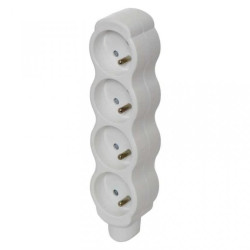 Gniazdo /rozgałęźnik/ do przedłużacza 4-gniazda z/u białe P0400N