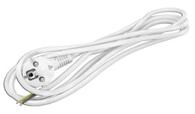 PZ1-03-1 przewód zasilający z uziemieniem i wtyczką, biały, długość 3m