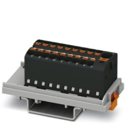 Blok rozdzielczy PTFIX 4/18X1,5-NS35 BK, czarne złącze przemysłowe - 18 punktów przyłączeniowych o przekroju 1,5mm2
