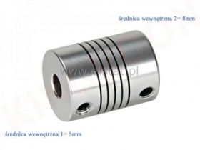 Sprzęgło elastyczne aluminiowe 5mm/8mm