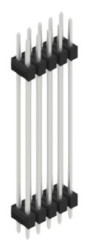 Pin header, 10 pole, pitch 2.54 mm, straight, black, 10057690