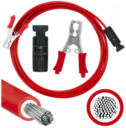 Kabel przyłączeniowy z wtykami typu krokodyl 40A - MC4 4mm2 czerwony /1m/