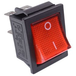 Red illuminated On-Off Large Rectangle Rocker Switch DPST 12V