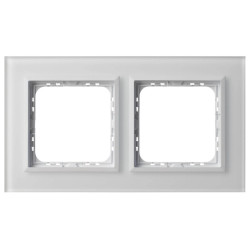 Ramka podwójna R-2RGC/78/00 białe szkło szronione Sonata Prestige Ospel