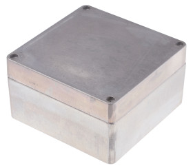 Obudowa Aluminium odlewane szerokość zew. 180 mm długość zew. 180 mm wys. zew. 100 mm RS PRO IP66 Srebrny