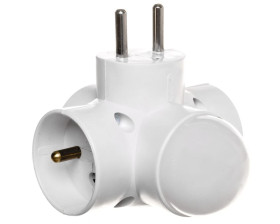 Rozgałeźnik wtyczkowy 3-gniazda z/u z lampką biały R-48L