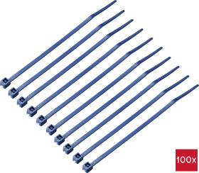 TRU COMPONENTS TC-12533340 Opaska kablowa 100 mm 2.5 mm niebieski Wykrywalny metal 100 szt.