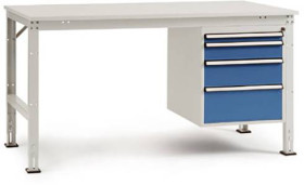 Manuflex AU5641.5007 Kompletny stół roboczy Grund UNIVERSAL Standard z blatem melaminowym, szer. X głęb. X wys. = 1500 x