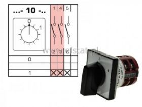 Wyłącznik 16A, 3tory, 2war, ( 0-1) ( 48x48mm)
