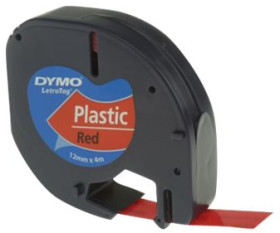 Letratag tape, 12 mm, tape red, font black, 4 m, S0721630