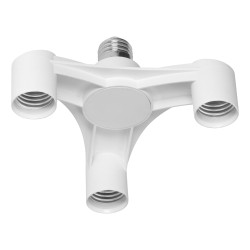 Przejściówka do źródła światła E27/3 x E27 szeroka biała LH/E27/3XE27-18