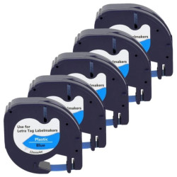 Taśma 5x LT 59426 do drukarki DYMO 12mm 4m niebieska taśma czarny nadruk