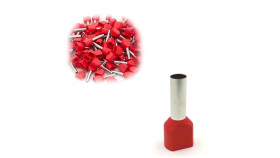 Trytyt Końcówka Tulejkowa Izolowana Podwójna Duid-2X1,0-10Cr Czerwony 10 Szt