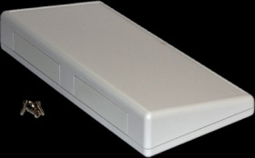 ABS handheld enclosure, (L x W x H) 40 x 220 x 110 mm, light gray (RAL 7035), IP54, 1599HSTSGY