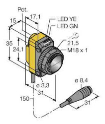 Czujnik dyfuzyjny Turck QS18VP6FF50Q 3071877 1 szt.