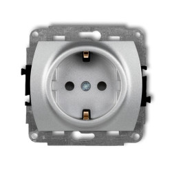 TREND Gniazdo pojedyncze z/u SCHUKO srebrny metalik 7GP-1sp