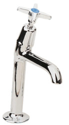 Rozgałęźne, Uchwyt skrętny, Kurek zlewu zimnej wody z wysoką szyjką, Mosiądz, Powlekane chromem, 10 barów