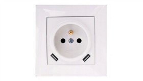 Wesa Gniazdo Pojedyncze Z/U + 2 X Usb 5V 2A Białe Lc-13A