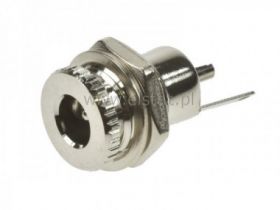 Gniazdo DC 2,1/5,5 lutowane do obud. metal + wył