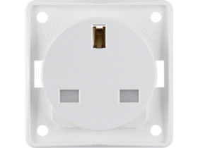 Integro Flow Gniazdo z uziemieniem "Standard bryt." z podwyższoną ochroną styków biały 962622502 HAGER