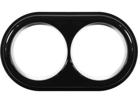 Ramka podwójna okrągła do łączników i gniazd natynkowych Retro ceramic - czarna