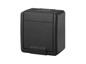 AQUANT 2K Gniazdo pojedyncze z uziemieniem n/t IP55 antracytowe 5041-17 ELEKTRO-PLAST NASIELSK