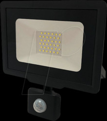 5947 LED floodlight, 30 W, 2400 lm, 6000 K, IP65, black, with sensor