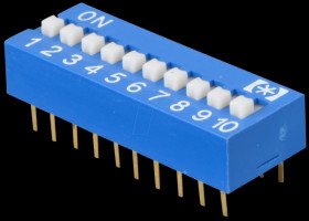 Dip switch, vertical, 10-pin