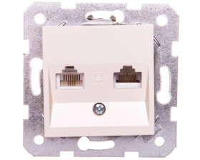Karre Gniazdo Teleinformatyczne 1xrj11+1xrj45, Kolor Krem / 90963735