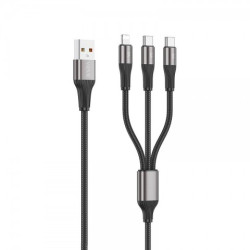 KABEL 3IN1 1.2M CZARNY VIDVIE