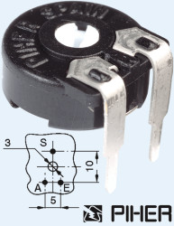 PT10LV10-101A2020 Setting potentiometer, horizontal, 10mm, 100 Ohm