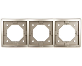 Simon Basic Standard Ramka bryzgoszczelna potrójna IP44 z uszczelką satynowa BMR3B/29