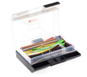 Zestaw tulei kablowej Black, Blue, Brown, Green/Yellow, Red, White, Yellow Poliolefina, 2:1, 3:1 Shrink Ratio RS PRO