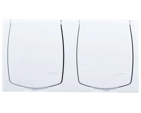 MADERA Gniazdo hermetyczne podwójne z/u IP44 klapka biała GNH-2NZ/00/w