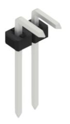 Pin header, 2 pole, pitch 2 mm, angled, black, SLY30822Z