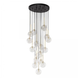 Lampa wisząca z 17 kloszami ze szkła NILOS Czarny / złoty 17xG9 5945 TK Lighting