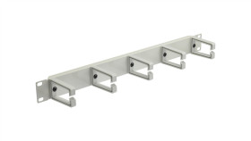 Organizator Kabli Rack 19 Cali 1U Metalowy Szary Z Plastikowymi Uchwytami Neku