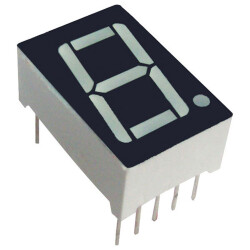 SC08-11SURKWA Wyświetlacz LED 7-segmentowy 1 7 segmentów Katoda 61mcd Prawa strona, Czerwony 20.3 mm Kingbright 630nm