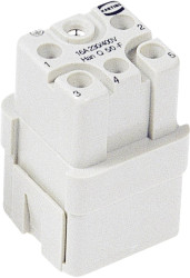 HARTING 09120053101 Wkładka złącza żeńskiego Han® Q5/0-F, seria Han® Q, 5 + PE, 1 szt.