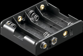 Holder for 4 Mignon batteries (AA), push-button