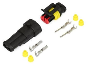 Złącze hermetyczne Superseal komplet wtyk + gniazdo 2 pin