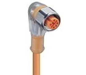 Kabel konfekcjonowany jednostronny złącze M12 4-pinowe kątowe żeńskie z wskaźnikiem LED PVC pomarańczowy PRKWT/LED P 4-07/5 M