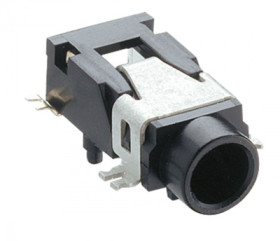 3.5 mm jack panel socket, 3 pole (stereo), SMD, plastic/metal, 1503 02