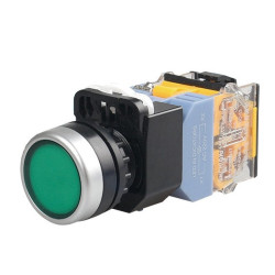 Przełącznik LA38 bistab. GREEN 22mm 10A 380V NO/NC zielony